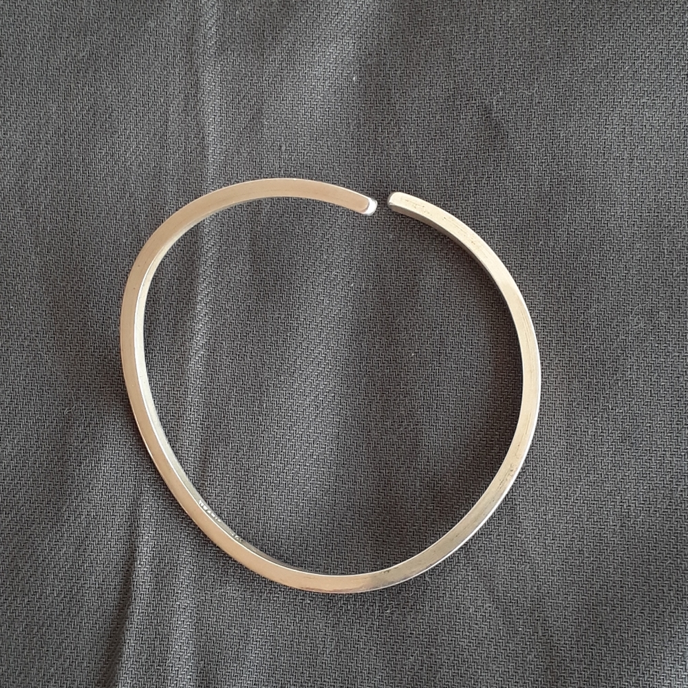 Icr Silver Square Shaped Cuff Bangle Bracelet. - image 8